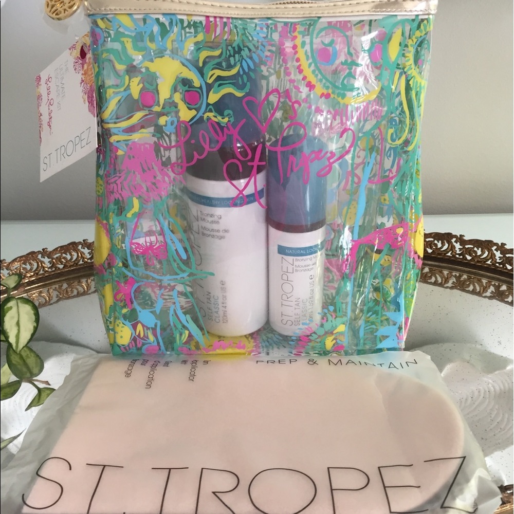 Lilly St Tropez bikini bag and tanning mousse